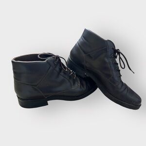 Vintage Boston Accent Brown Leather Lace-Up Ankle Boots Made in Brazil | Size 8M